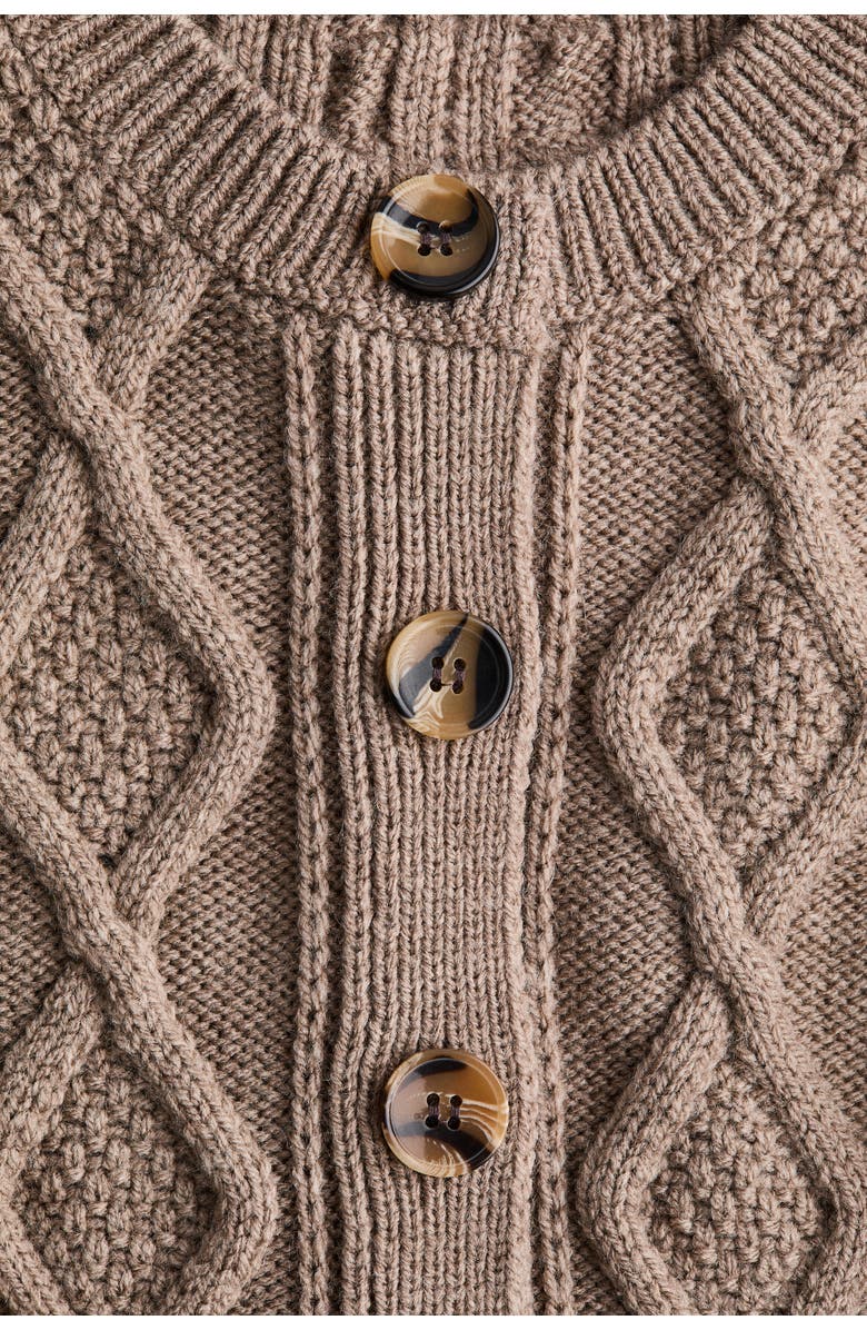 H&M Cable-knit Cardigan, Alternate, color, Taupe