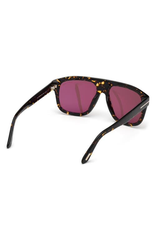 Tom Ford 56mm Gradient Square Sunglasses In Dark Havana