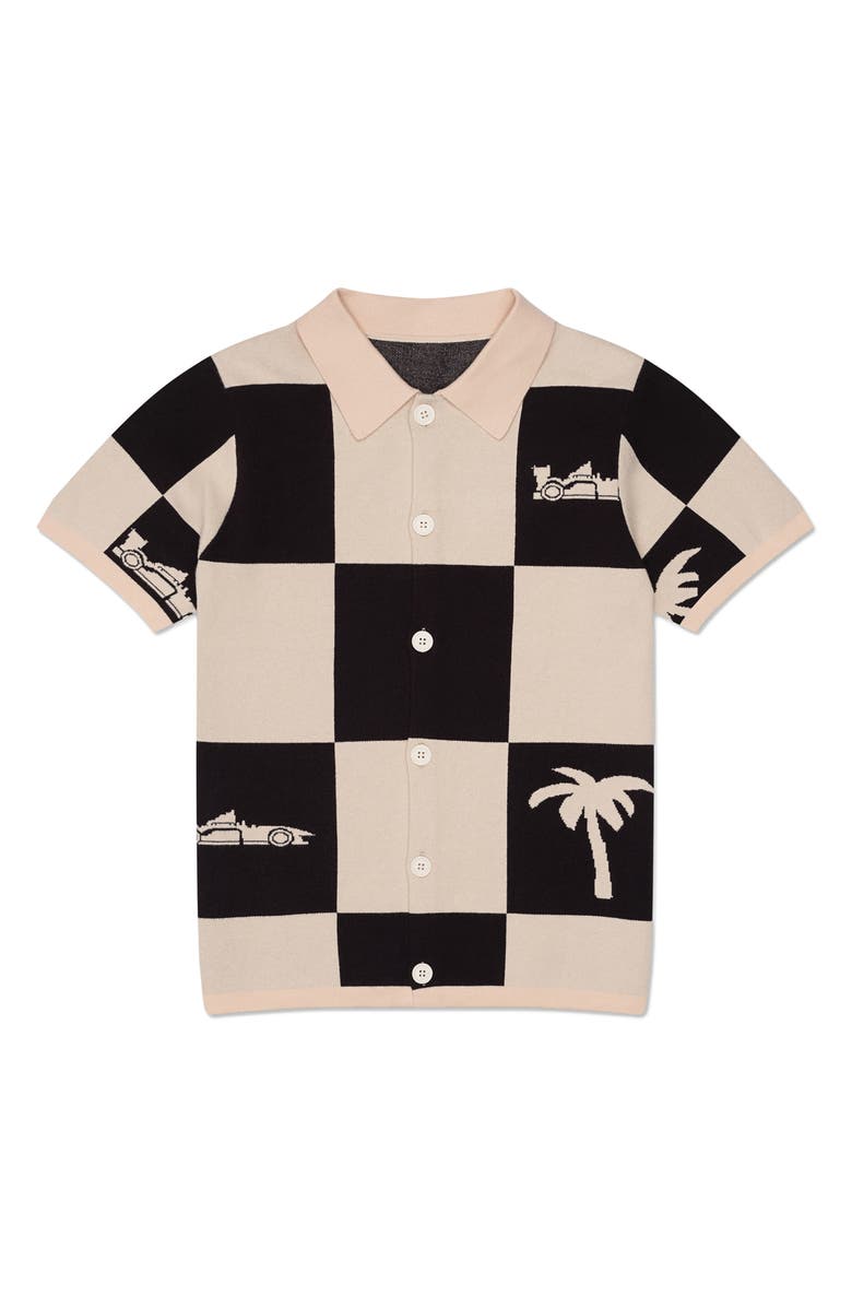 MAVRANS Victory Lap Check Graphic Button-Up Polo, Alternate, color,