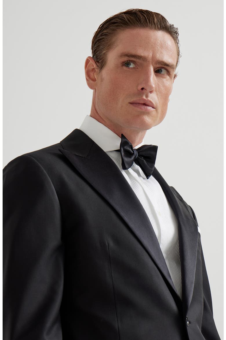 Satin bowtie, Alternate, color, Black