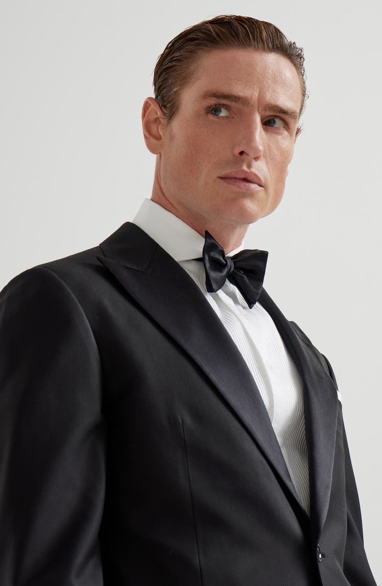 Brunello Cucinelli Satin bowtie, Alternate, color, Black