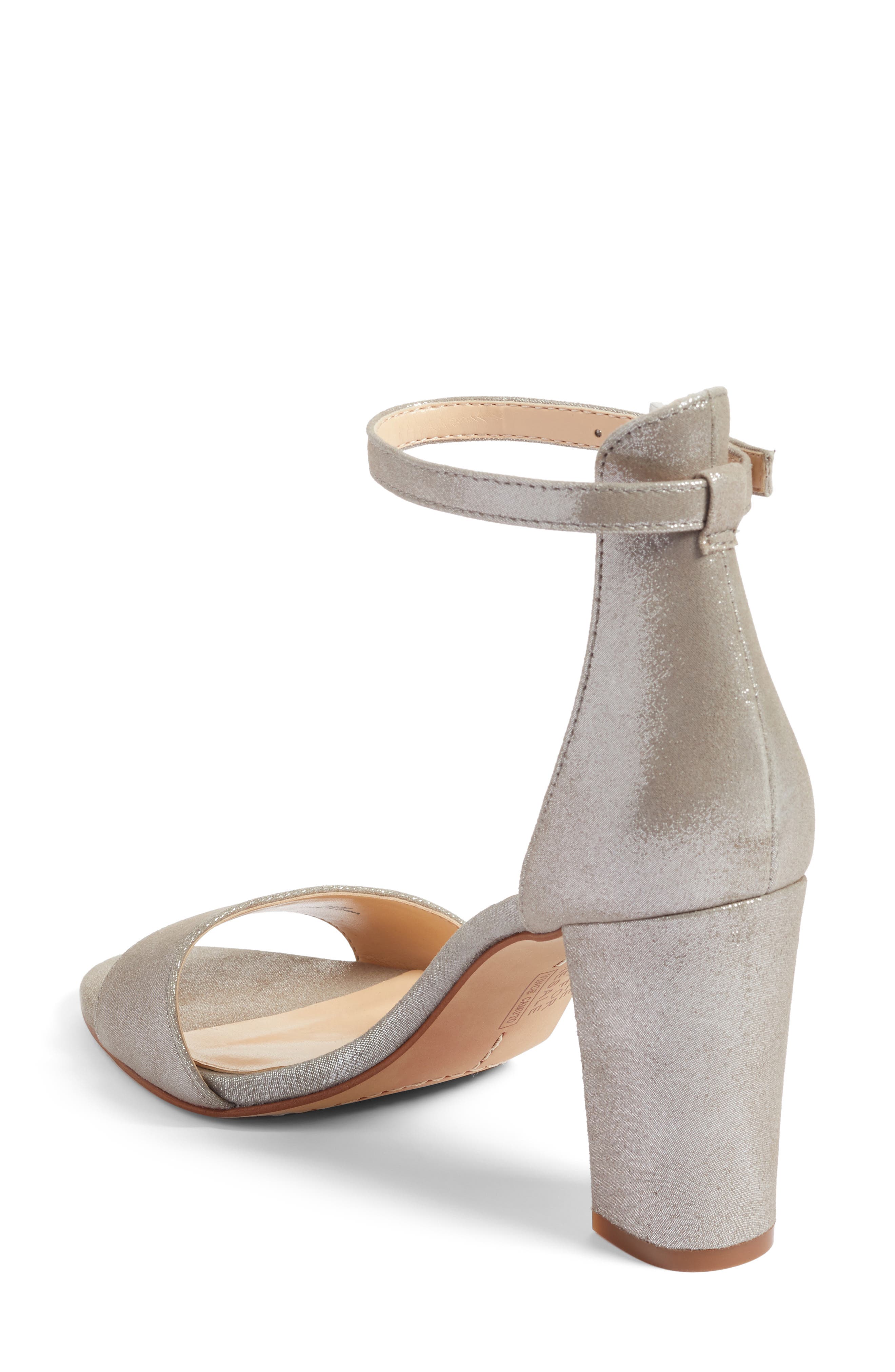 Corlina Ankle Strap Sandal (Nordstrom Exclusive), Alternate, color, PEWTER DAZZLE SUEDE