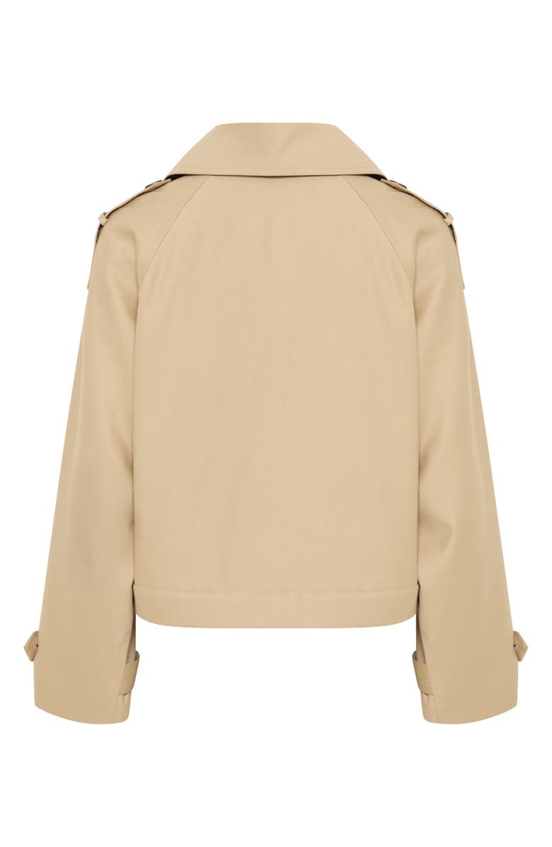 ICHI Cropped Trench Coat, Alternate, color, Cornstalk