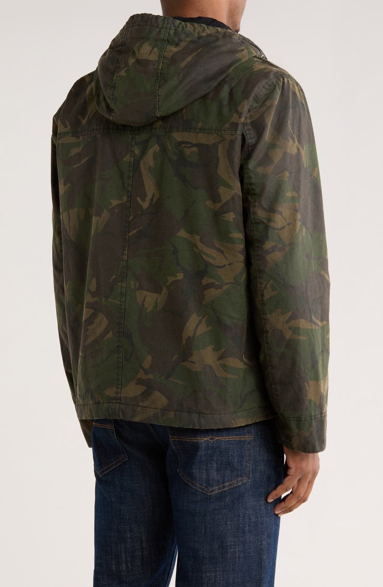 AllSaints Atticus Camo Print Hooded Cotton Jacket, Alternate, color, Camo Green
