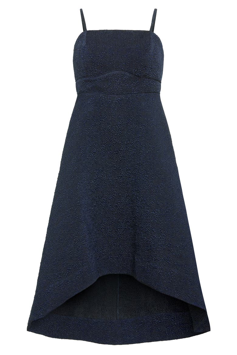 Tess Jacquard High-Low Maxi Cocktail Dress, Alternate, color, NAVY