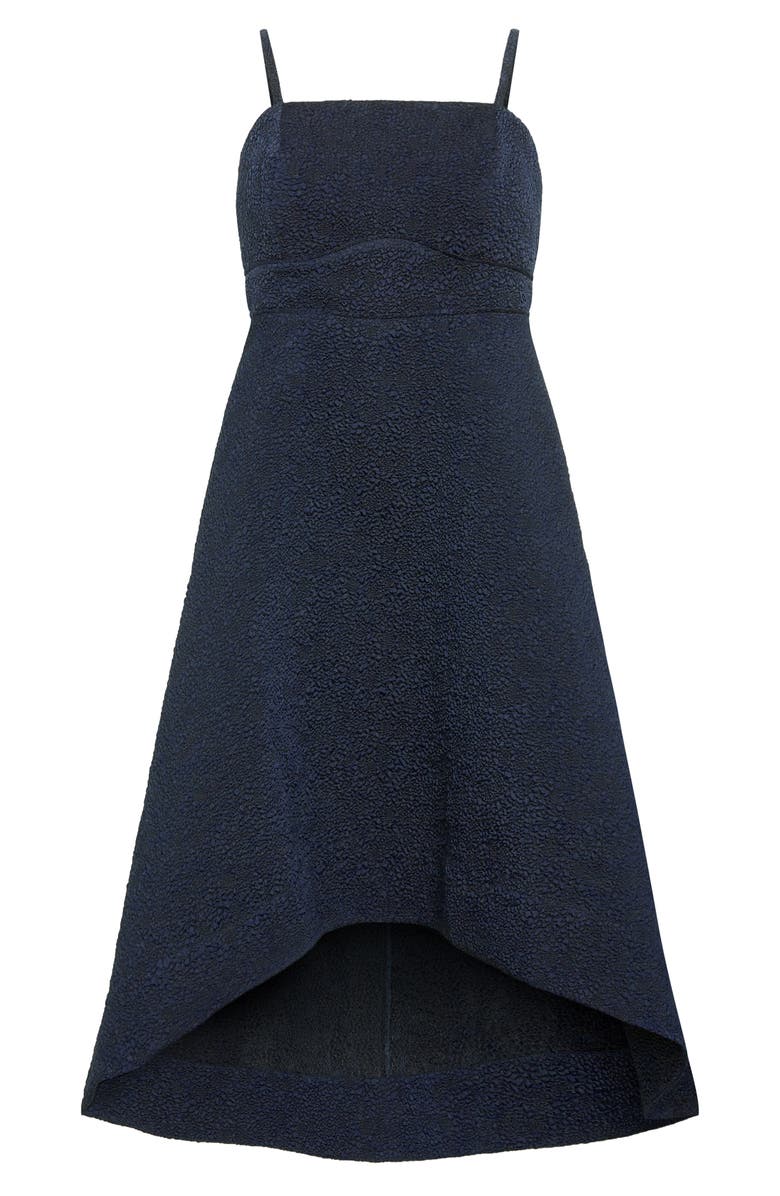 City Chic Tess Jacquard High-Low Maxi Cocktail Dress, Alternate, color, Navy