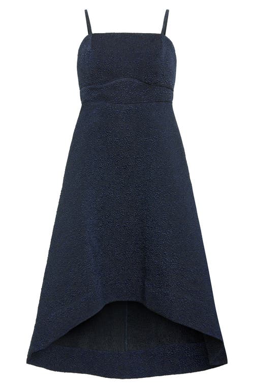 City Chic Tess Jacquard High-low Maxi Cocktail Dress In Blue
