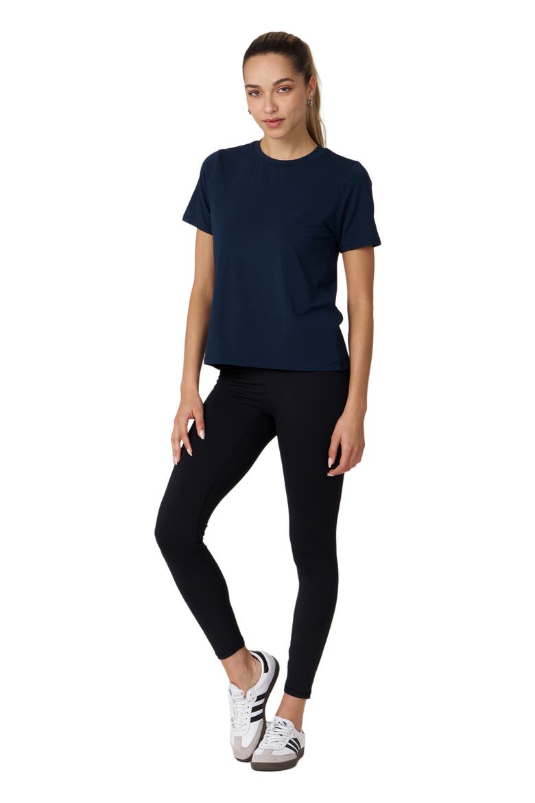 Rebody Essentials Short Sleeve Top, Alternate, color, Navy