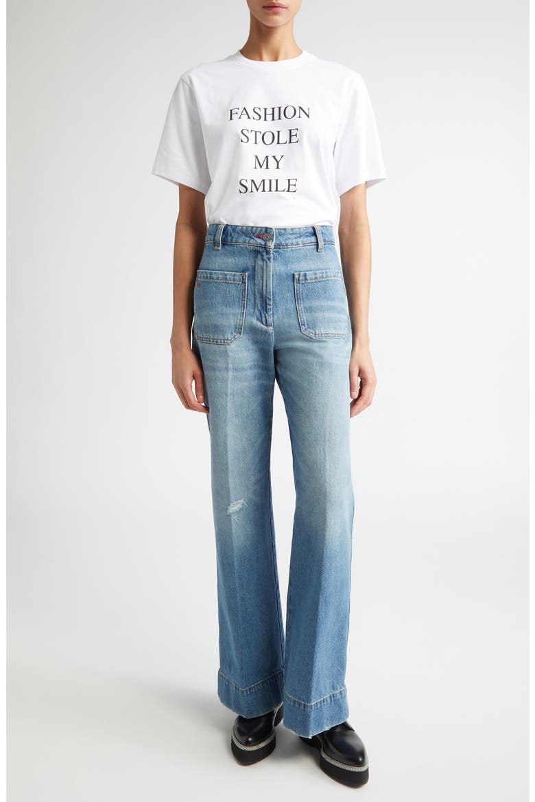 Fashion Stole My Smile Organic Cotton Graphic T-Shirt, Alternate, color, WHITE FASHION STOLE MY SMILE