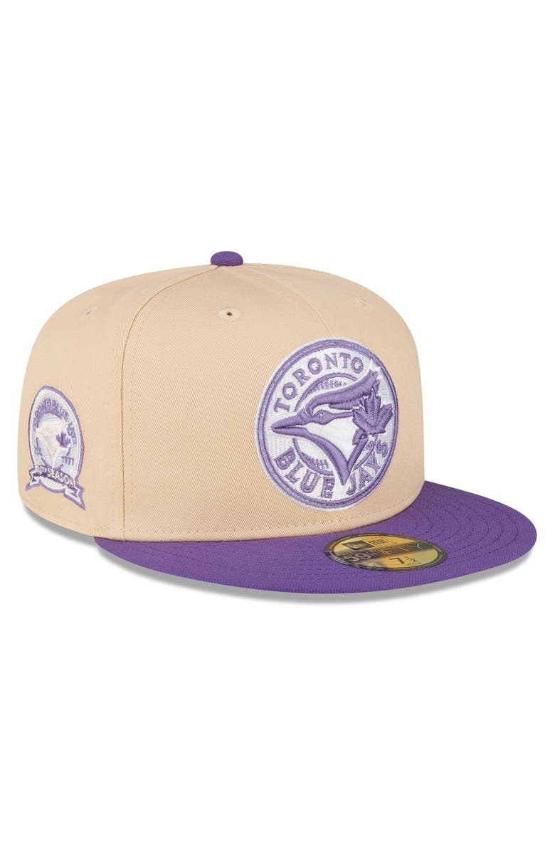 New Era Men's New Era Peach/Purple Toronto Blue Jays 40th Season Side Patch 59FIFTY Fitted Hat, Main, color, 