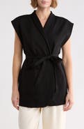 Eileen Fisher High Collar Long Vest