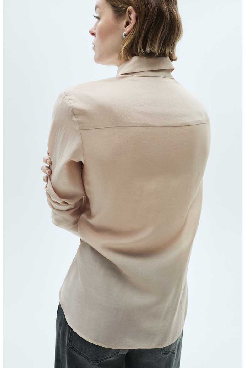 Satin Shirt, Alternate, color, BEIGE