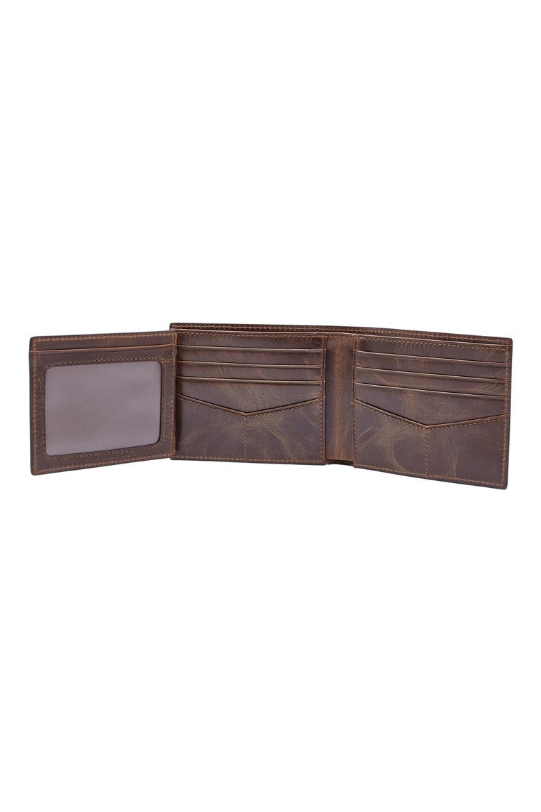 Derrick RFID Leather Bifold Wallet, Alternate, color, DARK BROWN