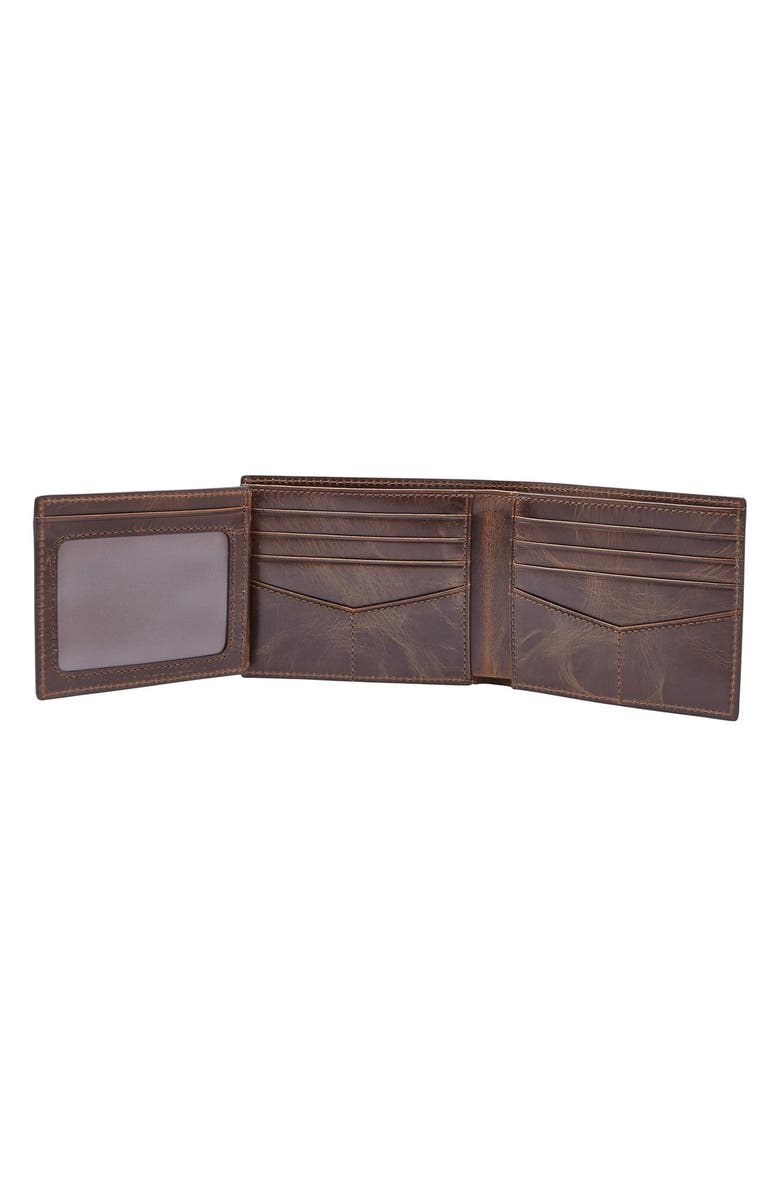 Fossil Derrick RFID Leather Bifold Wallet, Alternate, color, Dark Brown