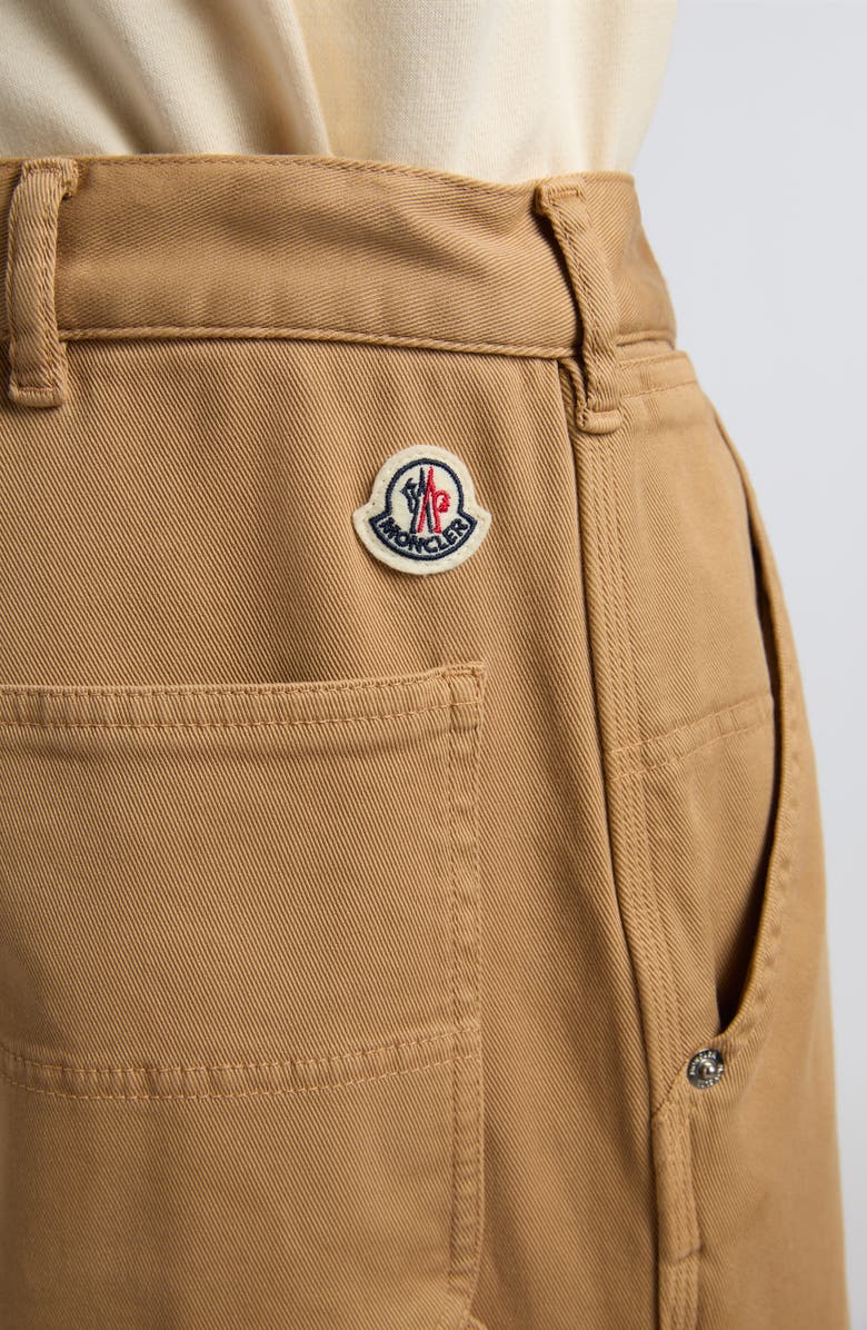 Moncler Cotton Stretch Twill Carpenter Pants, Alternate, color, Camel