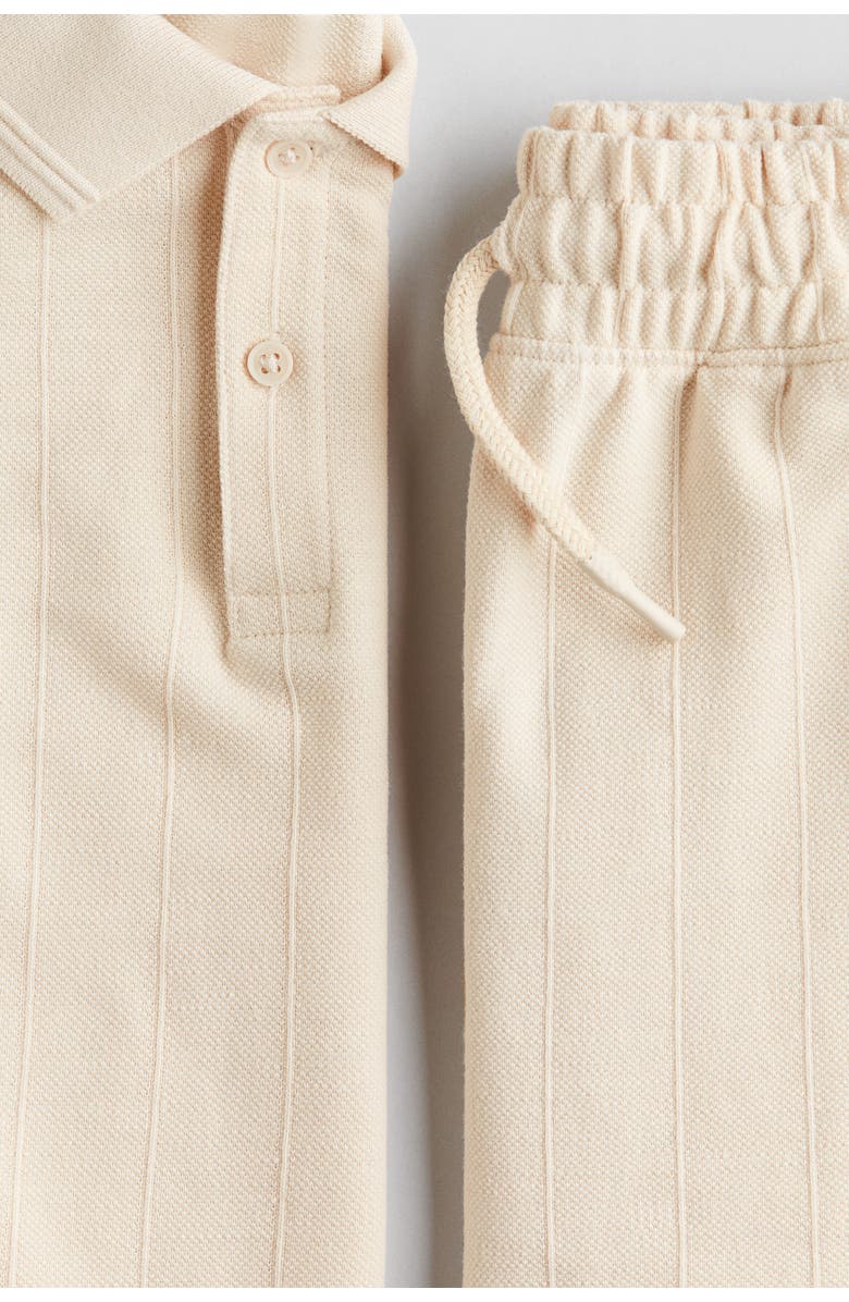 H&M 2-piece piqué set, Alternate, color, Light Beige