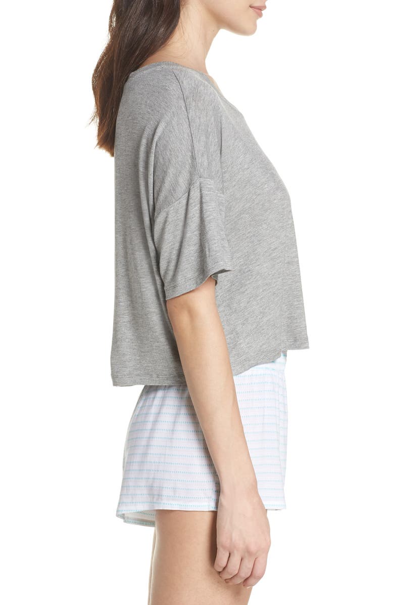 Honeydew Rayon T-Shirt & Woven Short Pajamas, Alternate, color, 