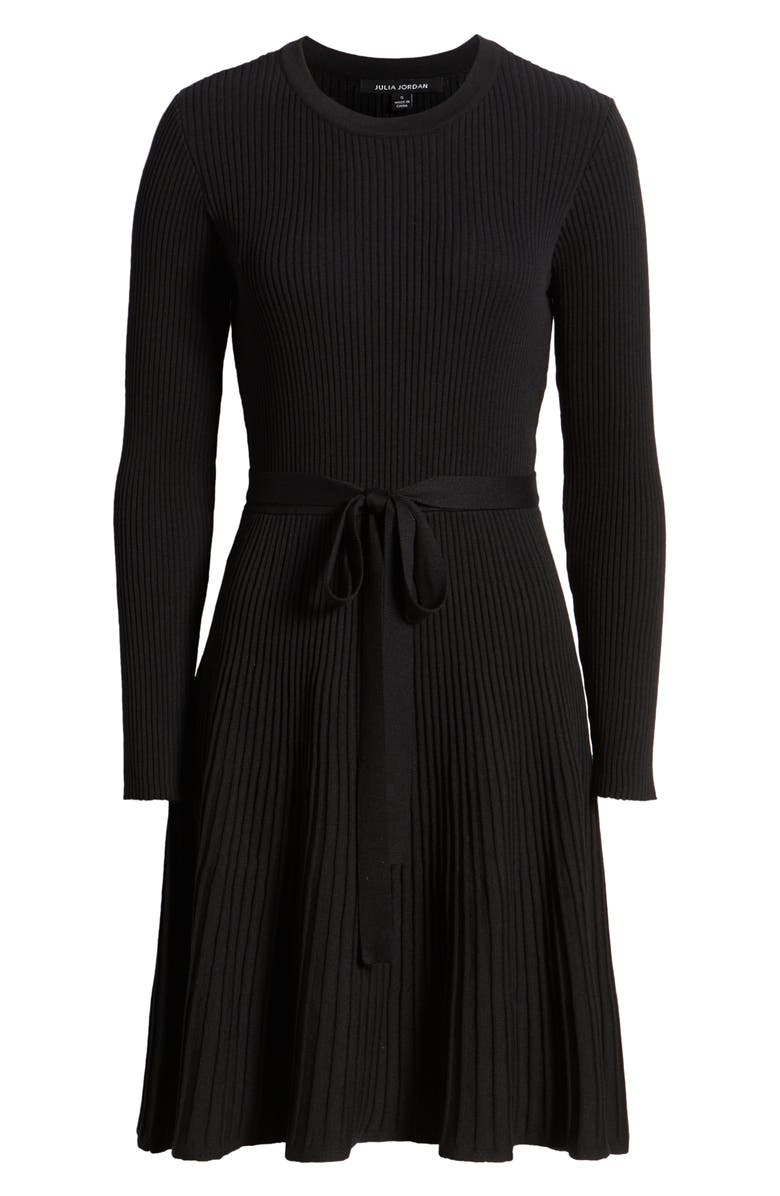 Julia Jordan Rib Long Sleeve Belted Sweater Dress, Alternate, color,