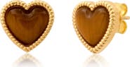 Established Stone Heart Stud Earrings