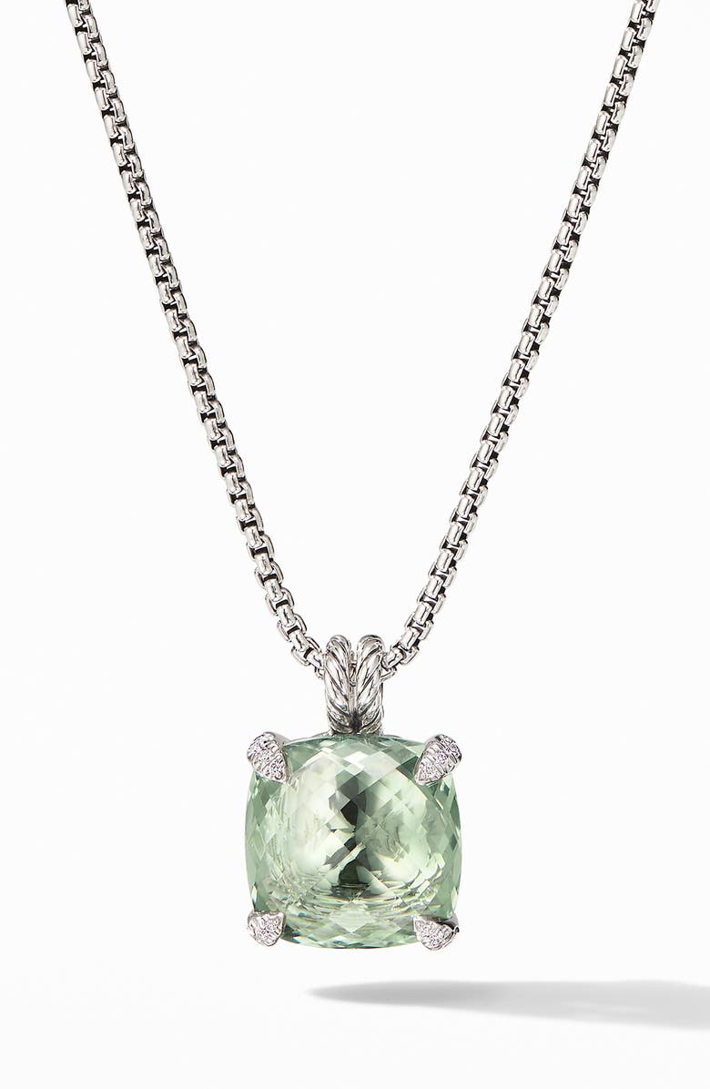 David Yurman Châtelaine<sup>®</sup> Prasiolite Pendant Necklace with Diamonds, Main, color, 