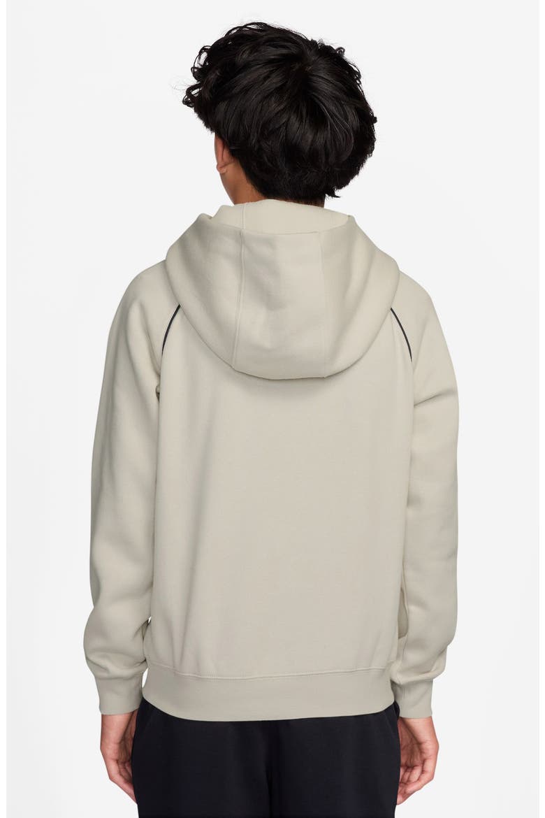 Kids's Air Fleece Pullover Hoodie, Alternate, color, LIGHT BONE/ BLACK/ BLACK