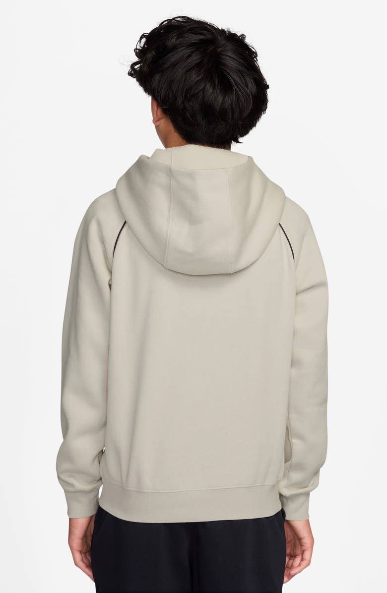 Nike Kids's Air Fleece Pullover Hoodie, Alternate, color, Light Bone/ Black/ Black