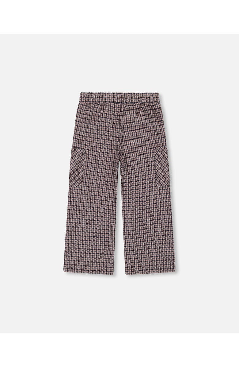 Deux par Deux Jacquard Knit Flare Pants with Houndstooth, Alternate, color, Black And Houndstooth