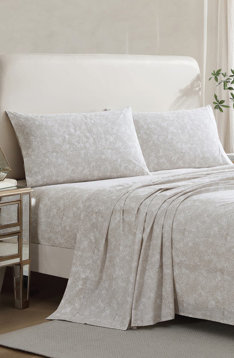 Tahari Seward Four-Piece Queen Sheet Set, Alternate, color, Feather Gray (Taupe)
