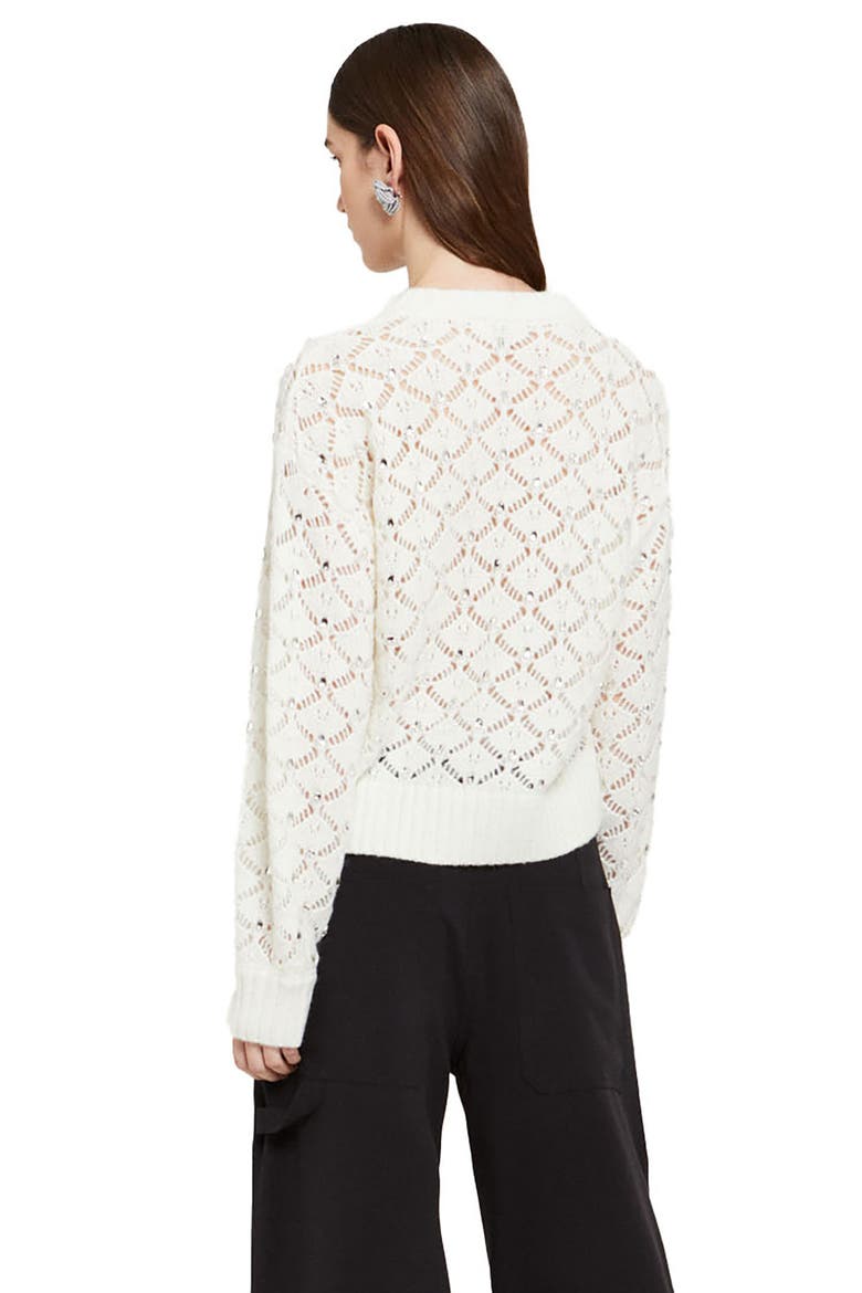 Fretworked Sweater, Alternate, color, White