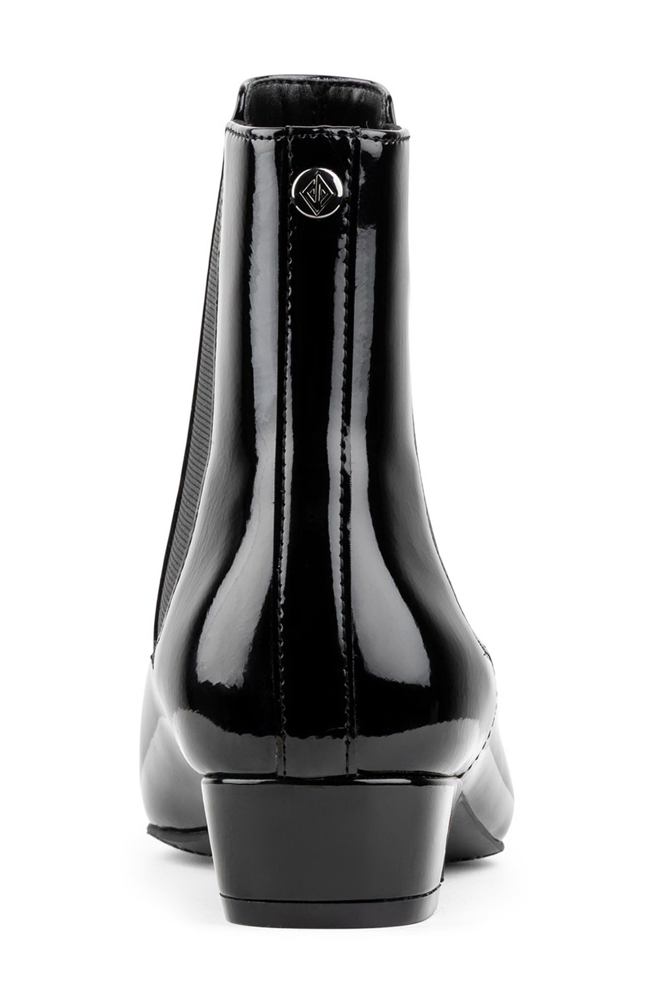 Donald Pliner CIty Patent Chelsea Boot, Alternate, color, Black