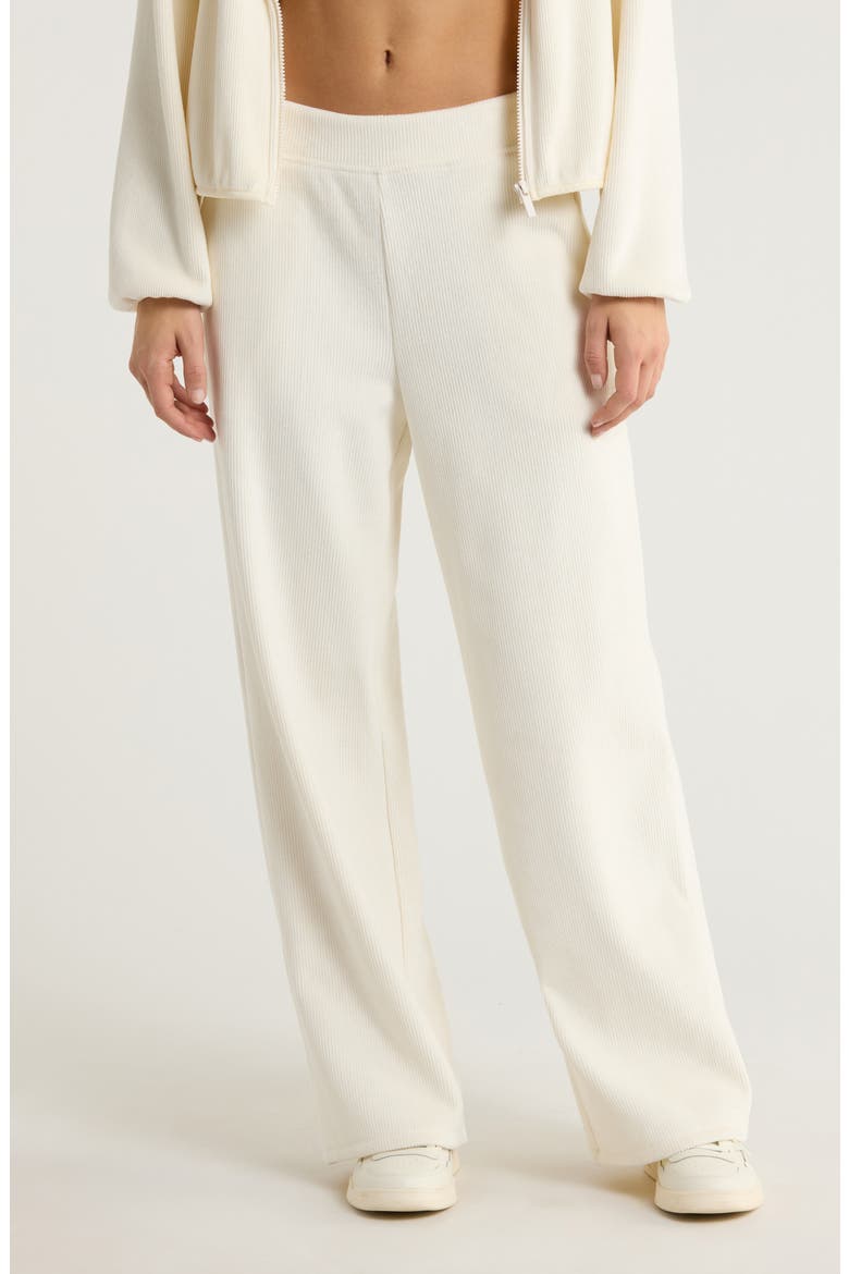 Plush Rib Pants, Main, color, IVORY EGRET