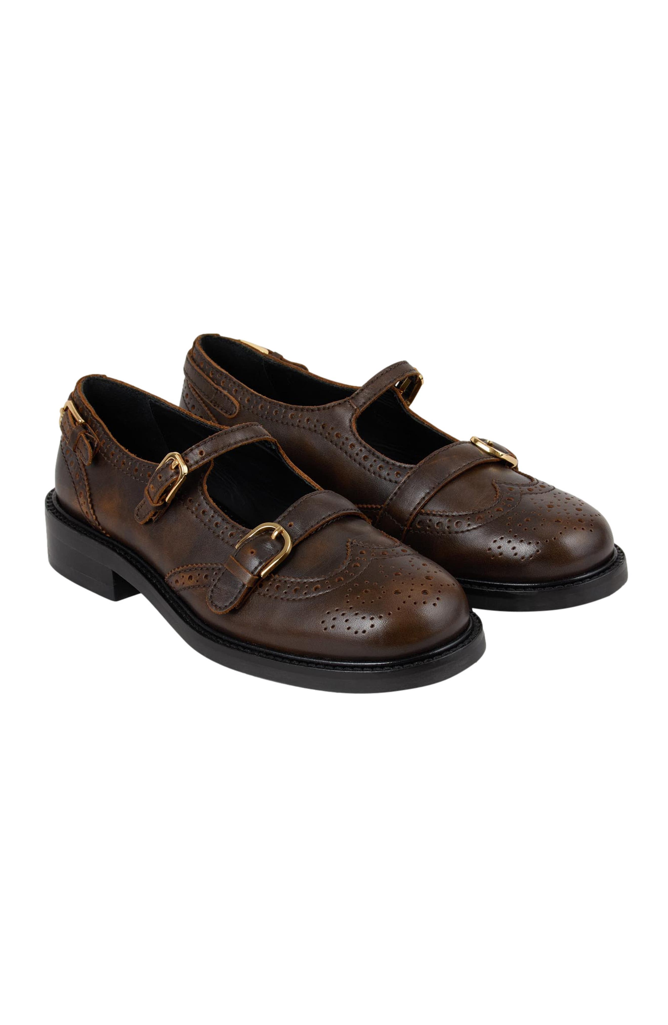 SANDRO Buckle derbies, Alternate, color, Brown