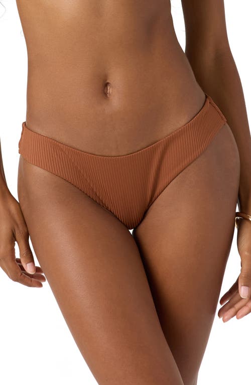 O'neill Saltwater Solids Rib Bikini Bottoms In Brown