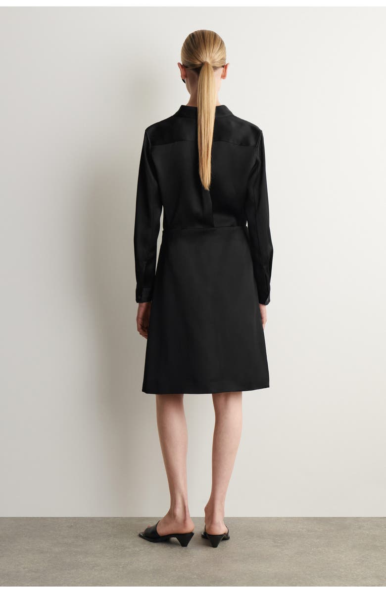 COS Satin Wrap Skirt, Alternate, color, Black