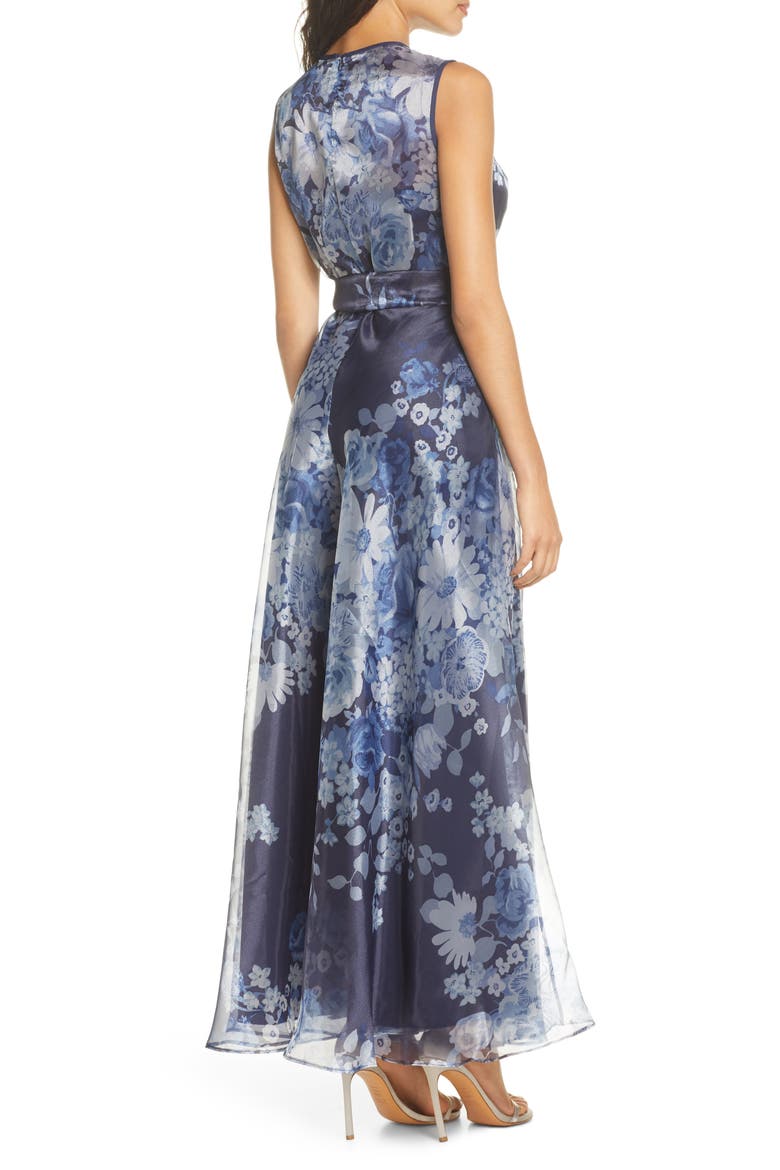 Floral Organza Jumpsuit, Alternate, color, NAVY MULTI