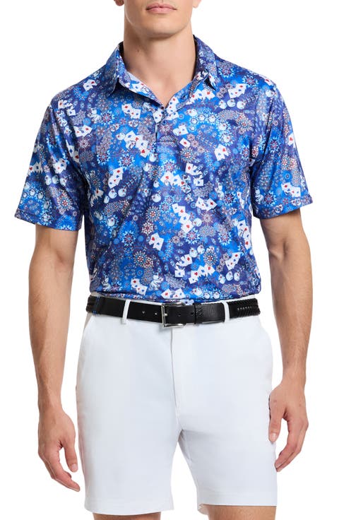 Ace of Skulls Classic Fit Print Performance Polo