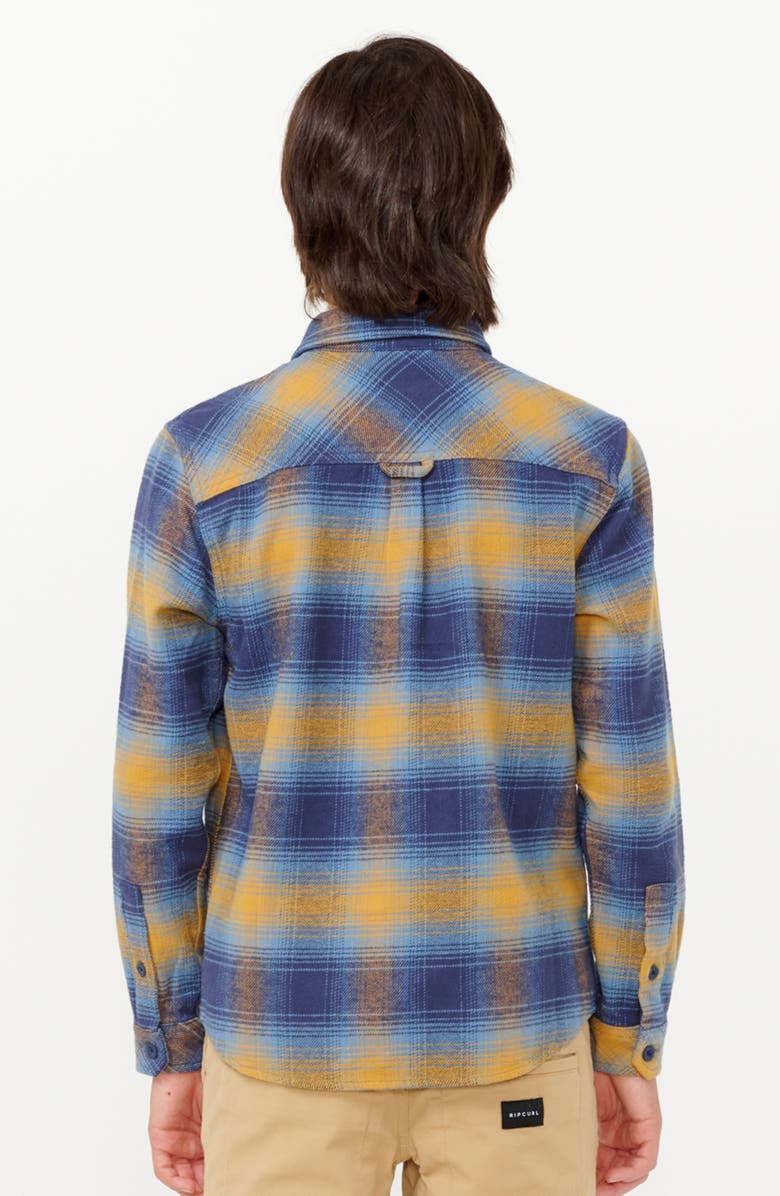 Rip Curl Kids' Count Flannel Shirt, Alternate, color, Gold