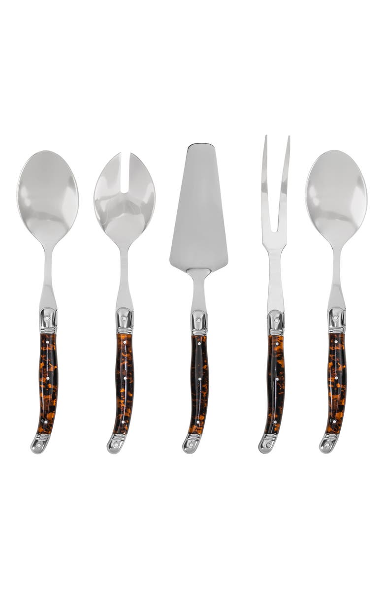 FRENCH HOME Laguiole 5-Piece Serving Set, Main, color, Tortoise Shell