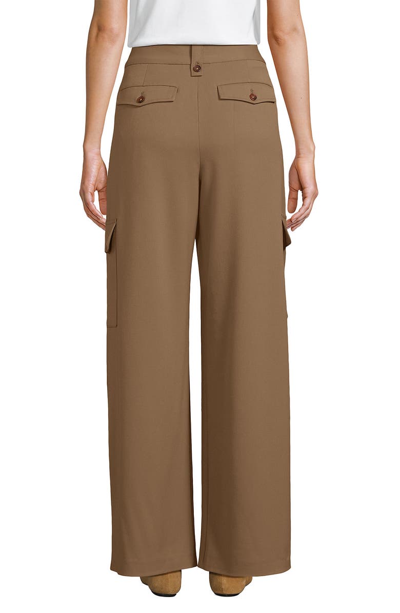 Lands
End Soft Polish Cargo High Rise Wide Leg Pants, Alternate, color,