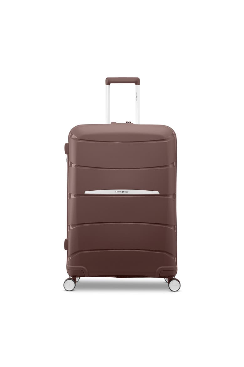 Outline Pro 24" Medium Checked Spinner Luggage, Main, color, Cocoa Chocolate Mauve