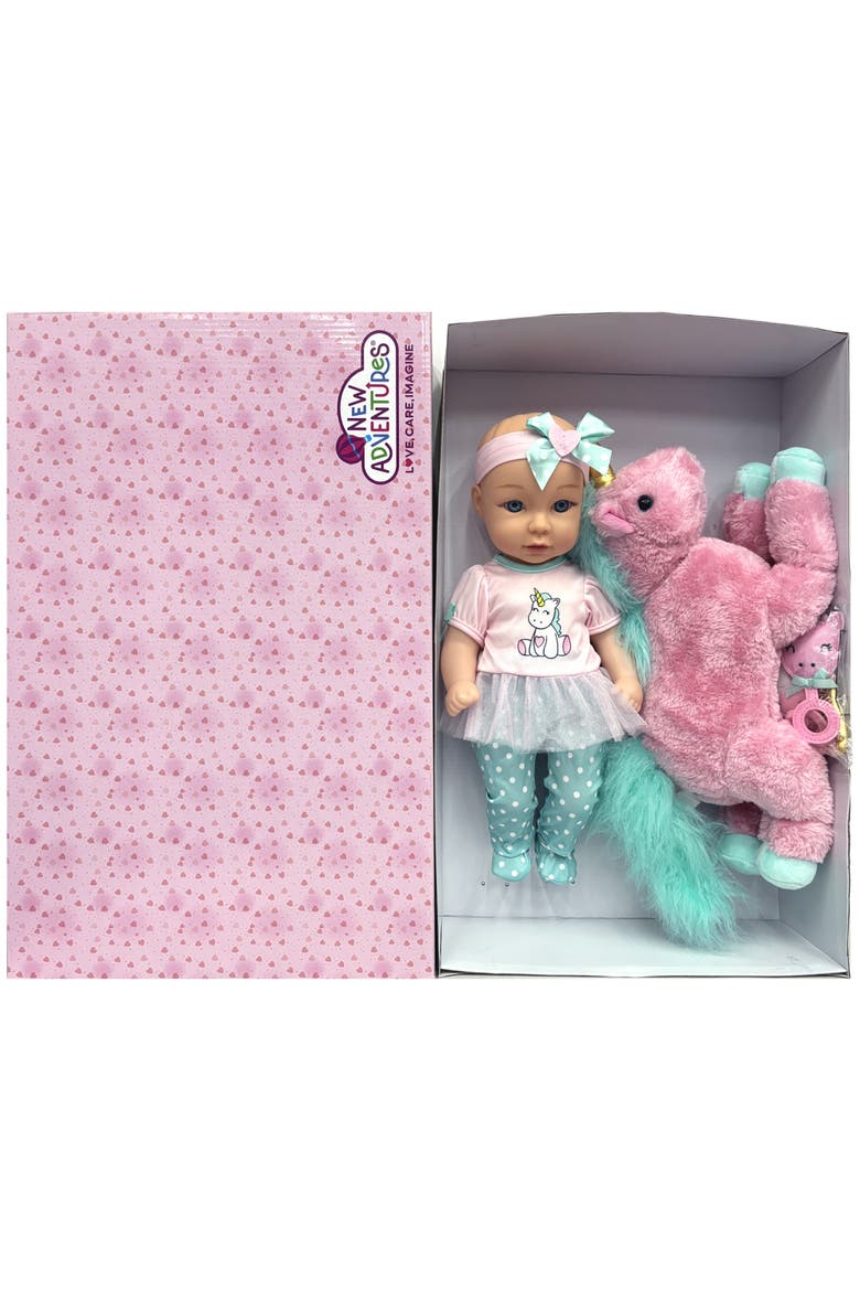 15" Hop On Baby Set Unicorn, Alternate, color, Multicolored