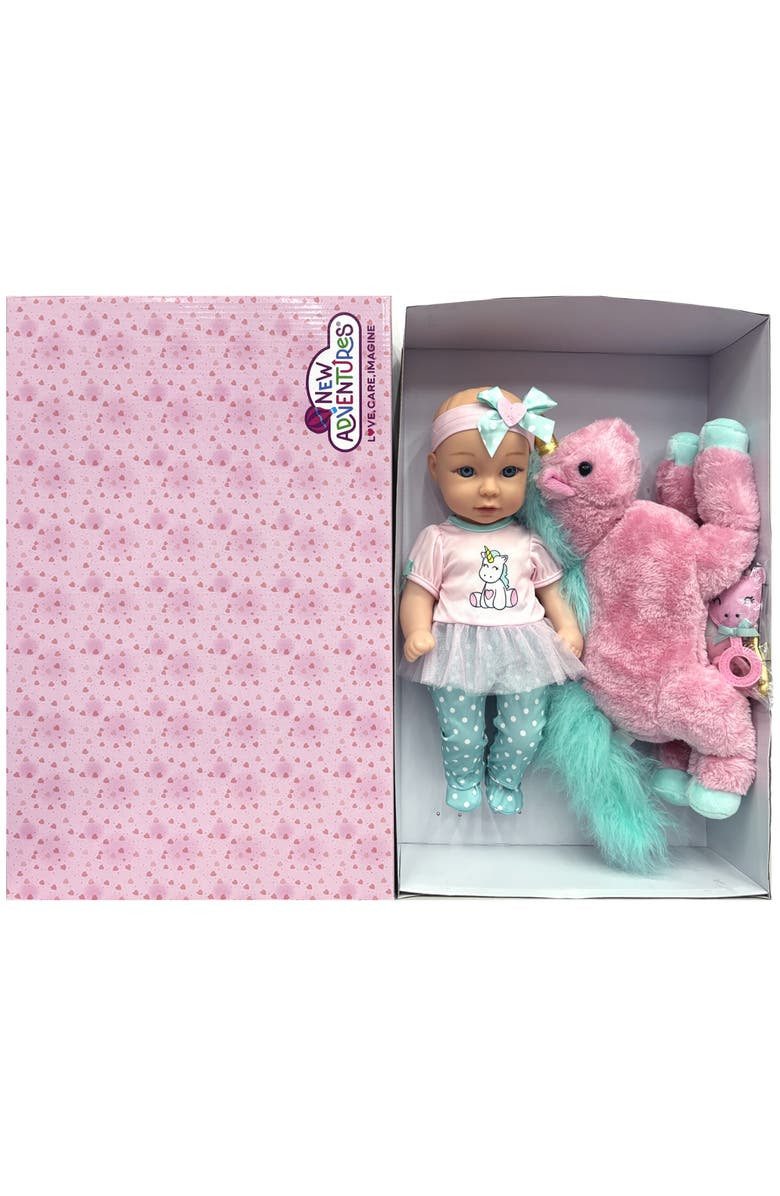 Little Darlings 15" Hop On Baby Set Unicorn, Alternate, color, Multicolored