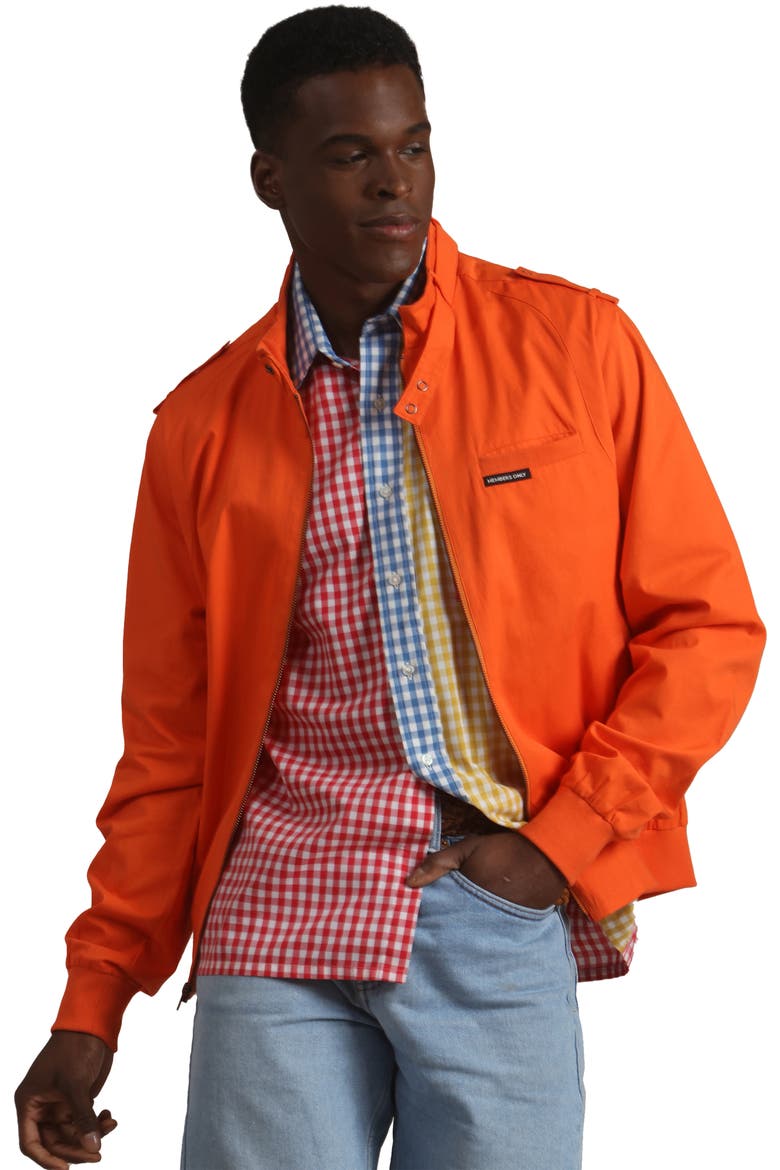 Classic Iconic Racer Jacket, Alternate, color, Orange