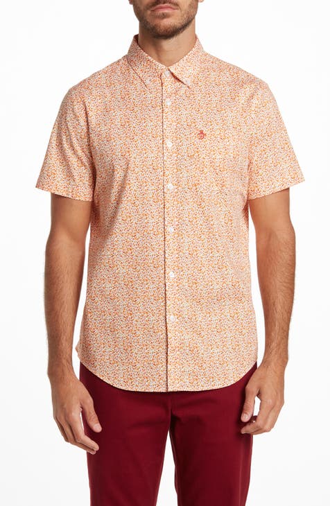 Short Sleeve Ditsy Floral Button-Up Shirt