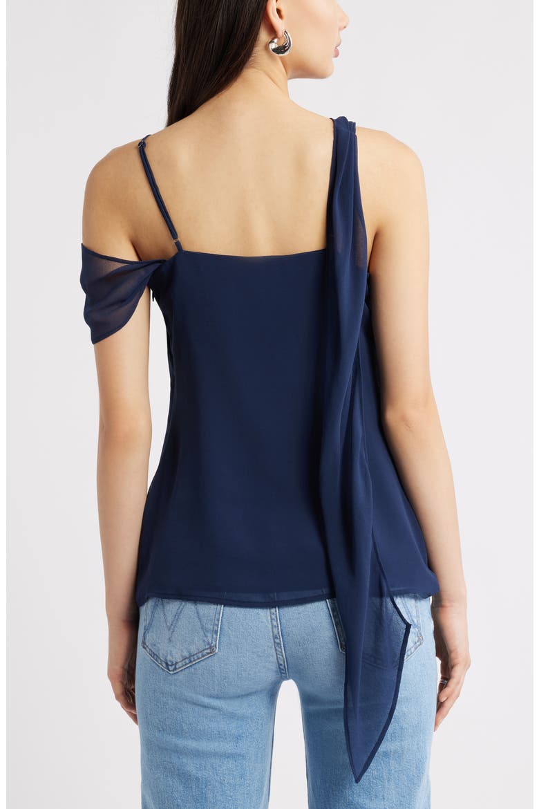 Drape Scarf Top, Alternate, color, NAVY IRIS