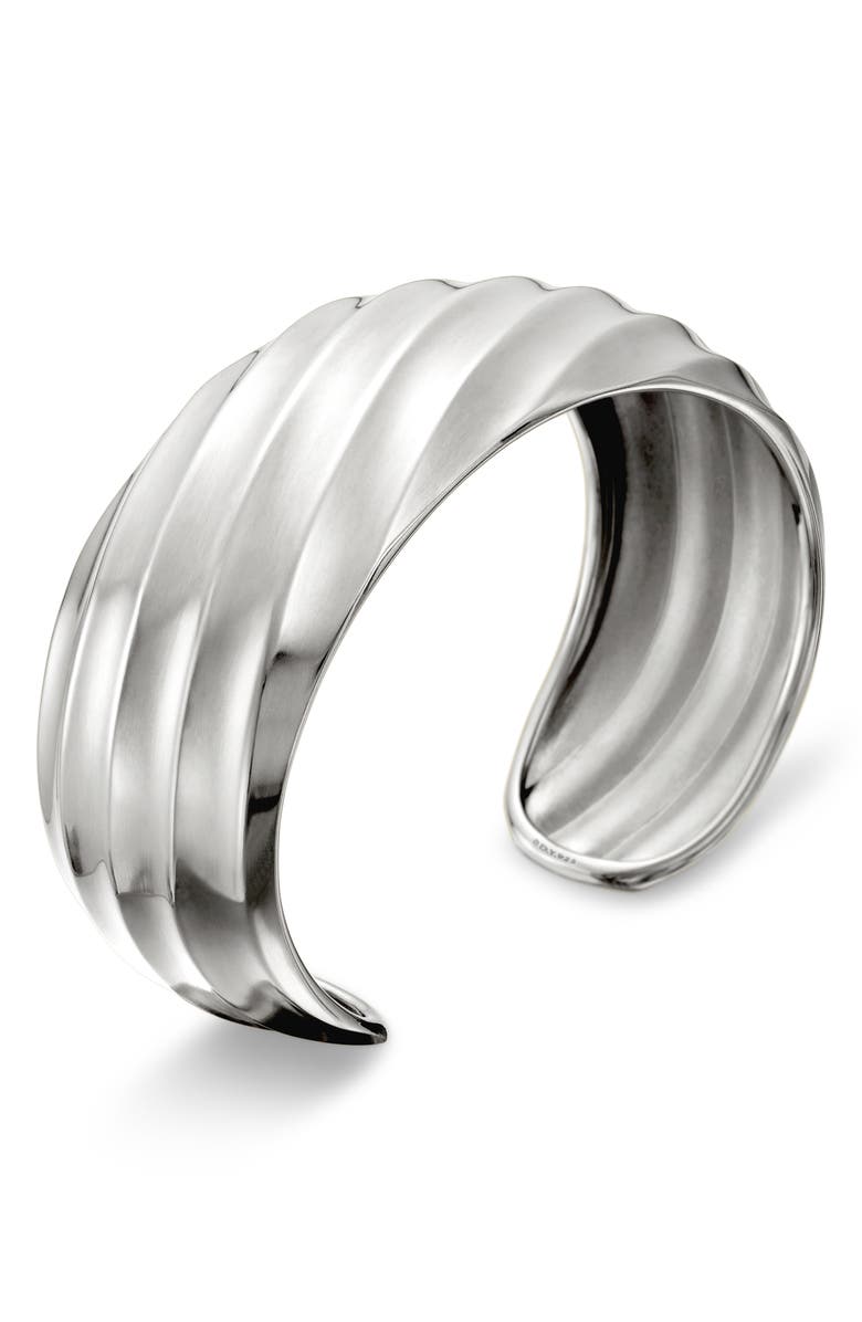 David Yurman Cable Edge Cuff Bracelet in Recycled Sterling Silver, Alternate, color, Sterling Silver Recycled