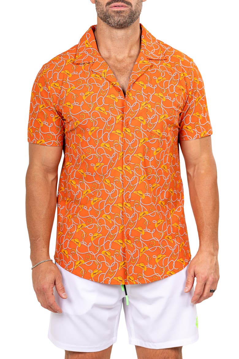 Marthy Orange Camp Shirt, Main, color, ORANGE