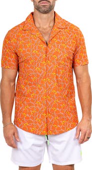 Maceoo Marthy Orange Camp Shirt