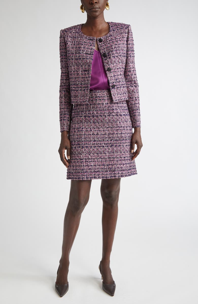 ST. JOHN Liquid Satin V-Neck Tank, Alternate, color, Boysenberry