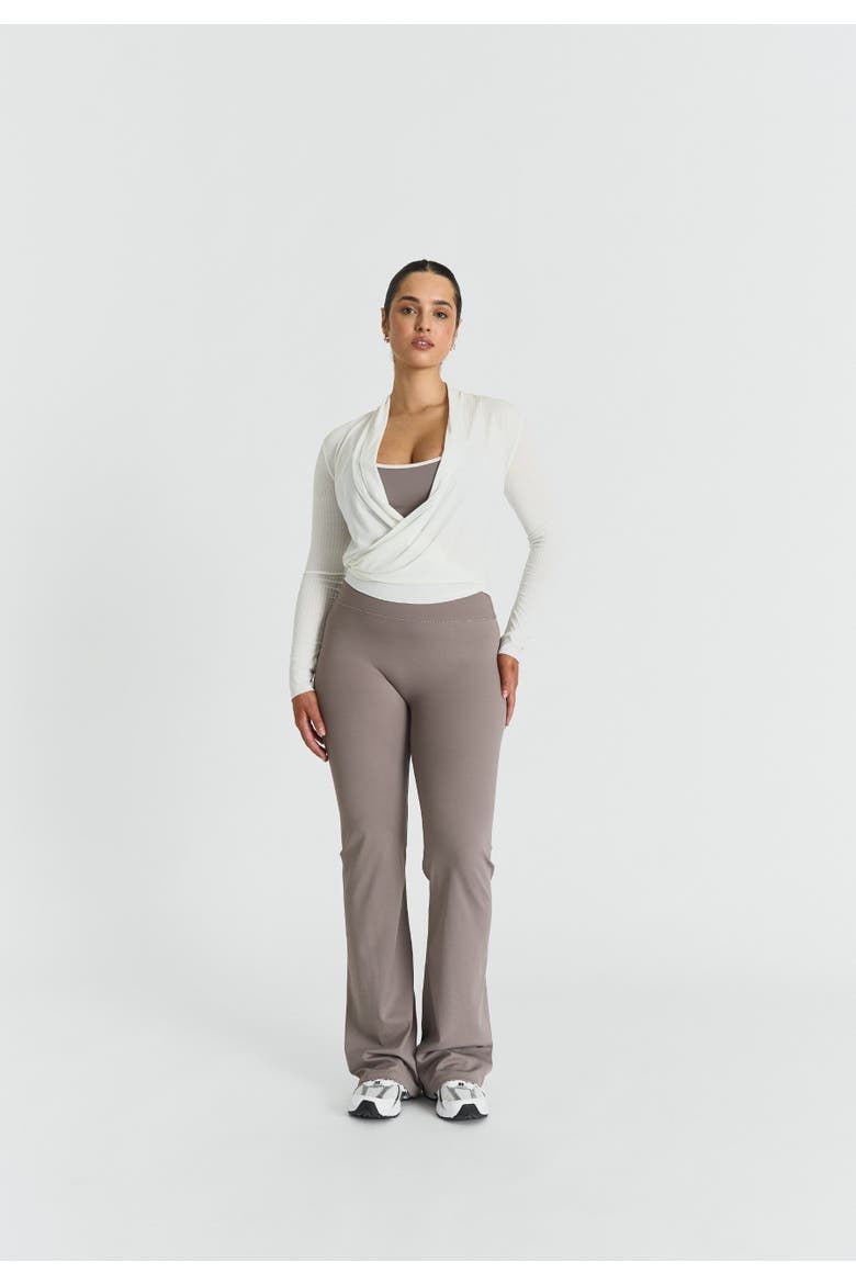 Softsculpt Flared Leggings, Alternate, color, Clay